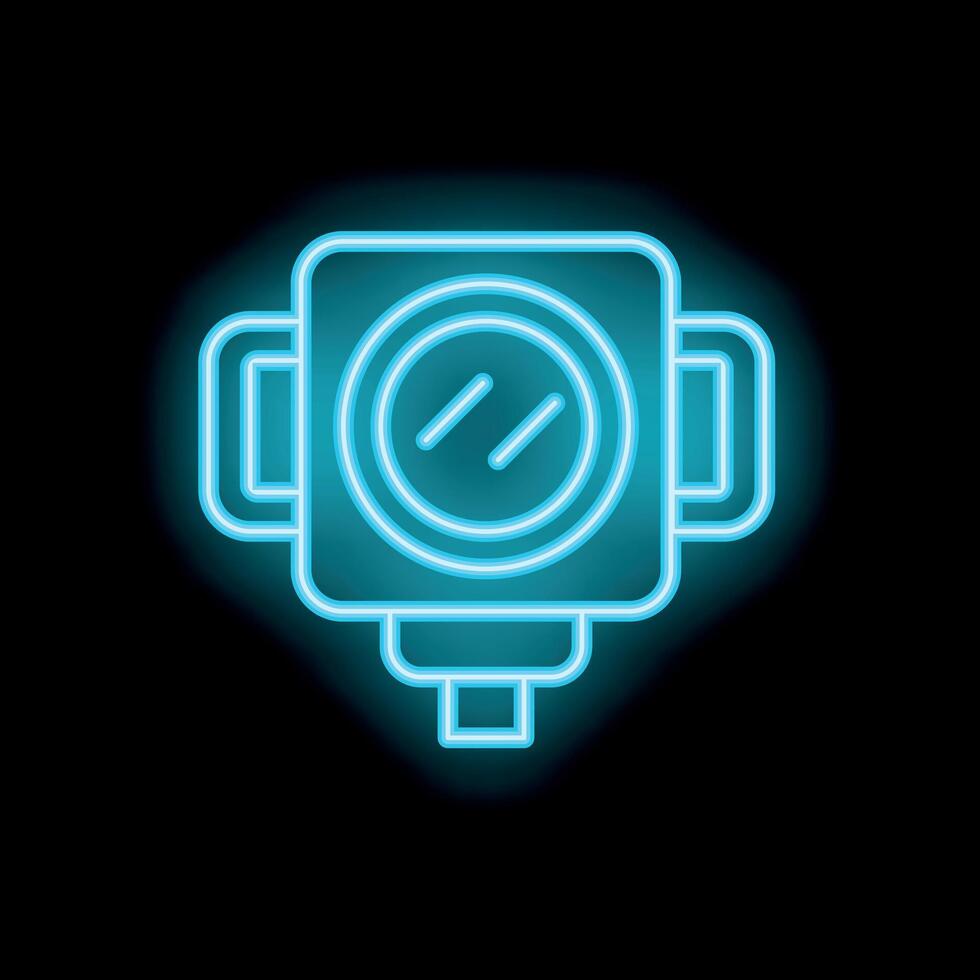 Neon icon of a spotlight shining in the dark vector