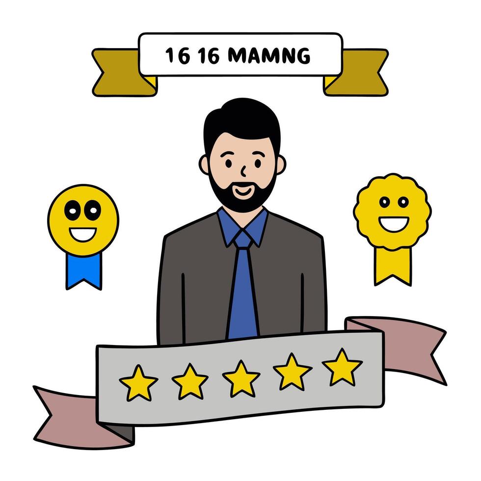 Customer satisfaction icon with copy space on white background concept as A illustration of a customer satisfaction icon with ample copy space on a white vector