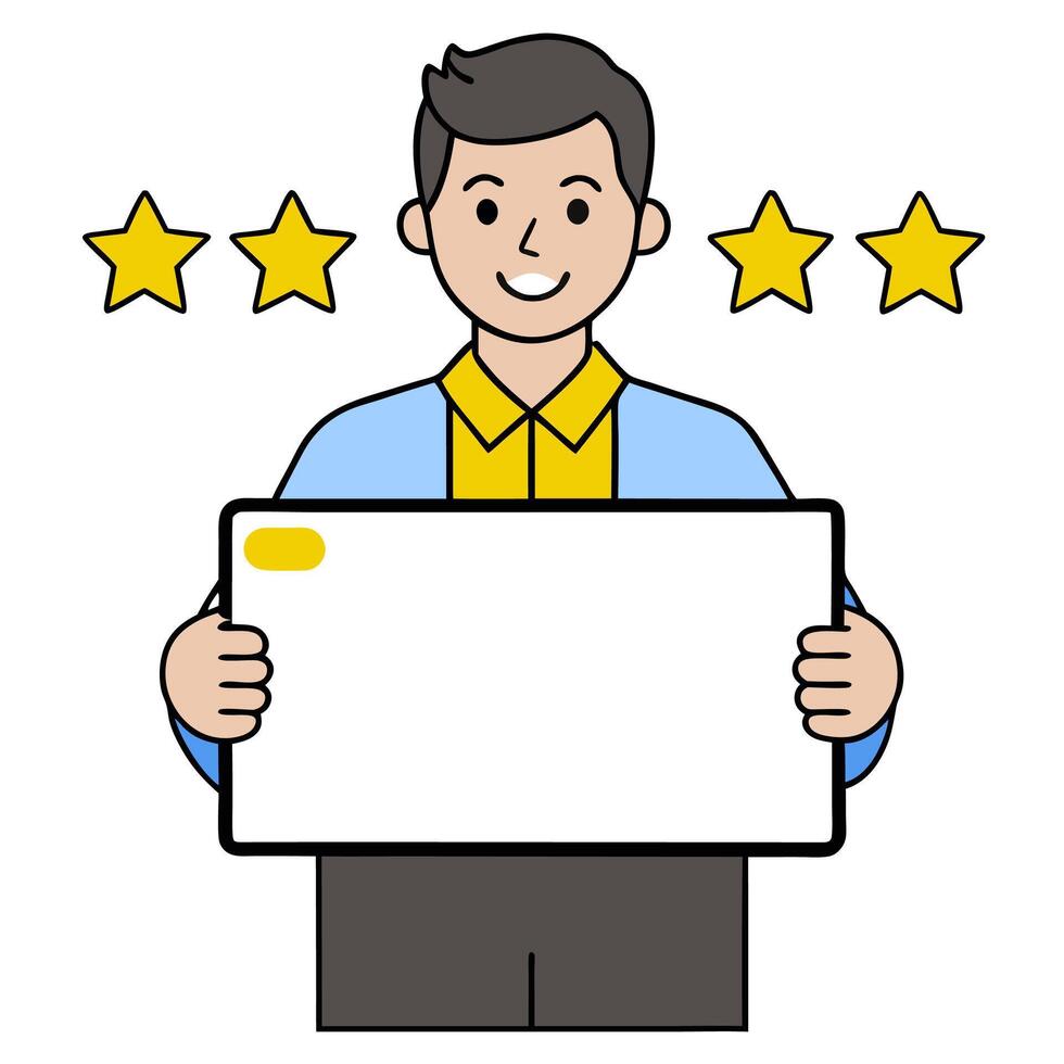 Customer satisfaction icon with copy space on white background concept as A illustration of a customer satisfaction icon with ample copy space on a white vector