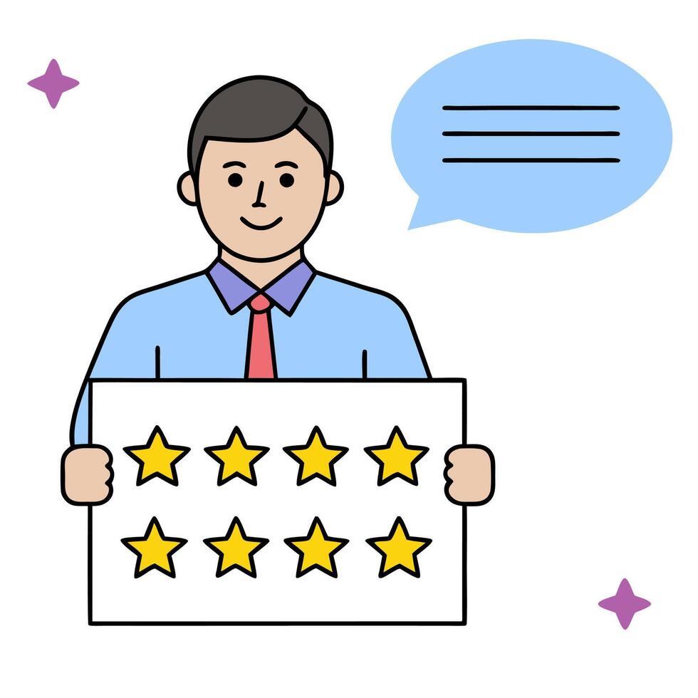 Customer satisfaction icon with copy space on white background concept as A illustration of a customer satisfaction icon with ample copy space on a white vector