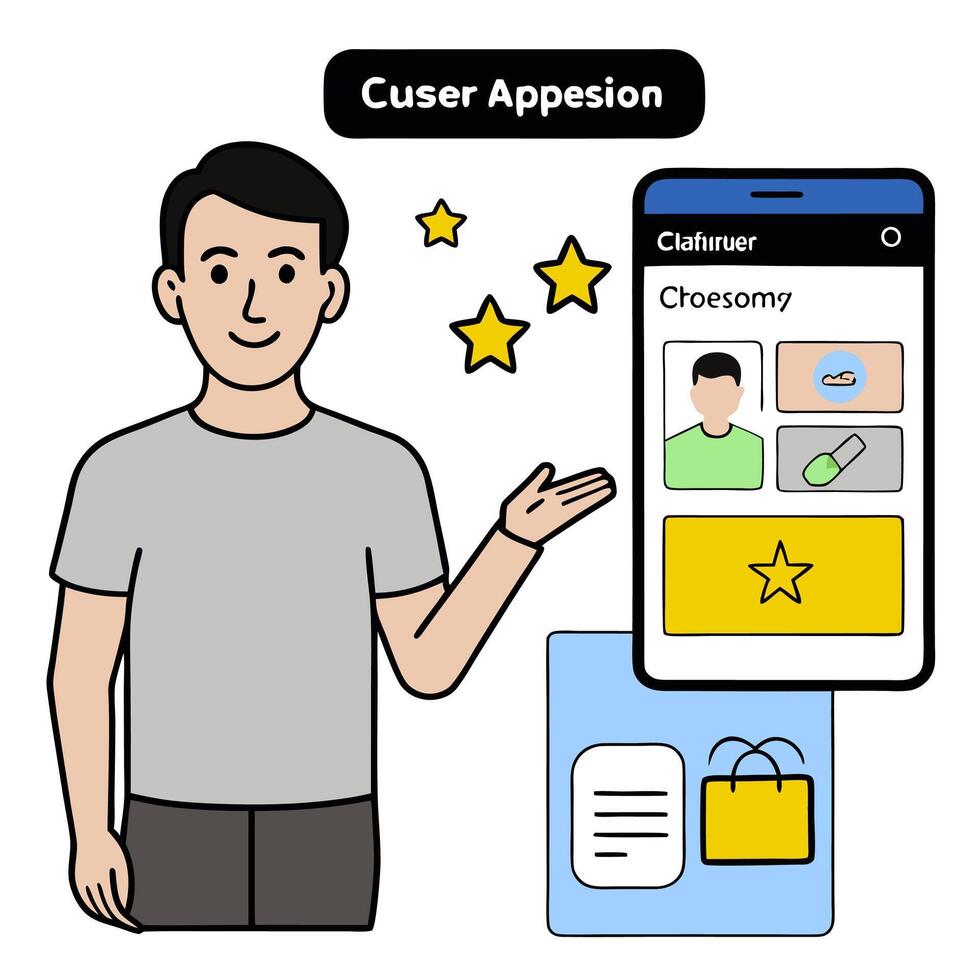 Customer application icon with copy space on white background concept as A illustration of a customer application icon with ample copy space on a white ba vector