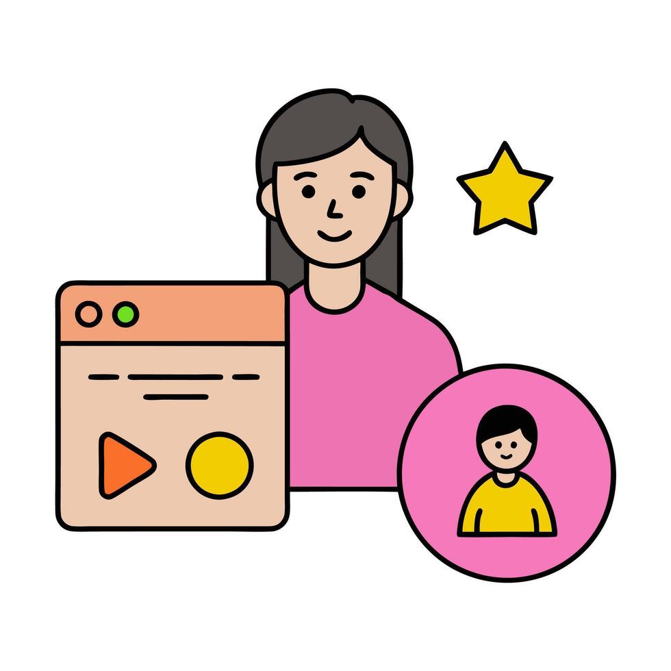 Customer application icon with copy space on white background concept as A illustration of a customer application icon with ample copy space on a white ba vector