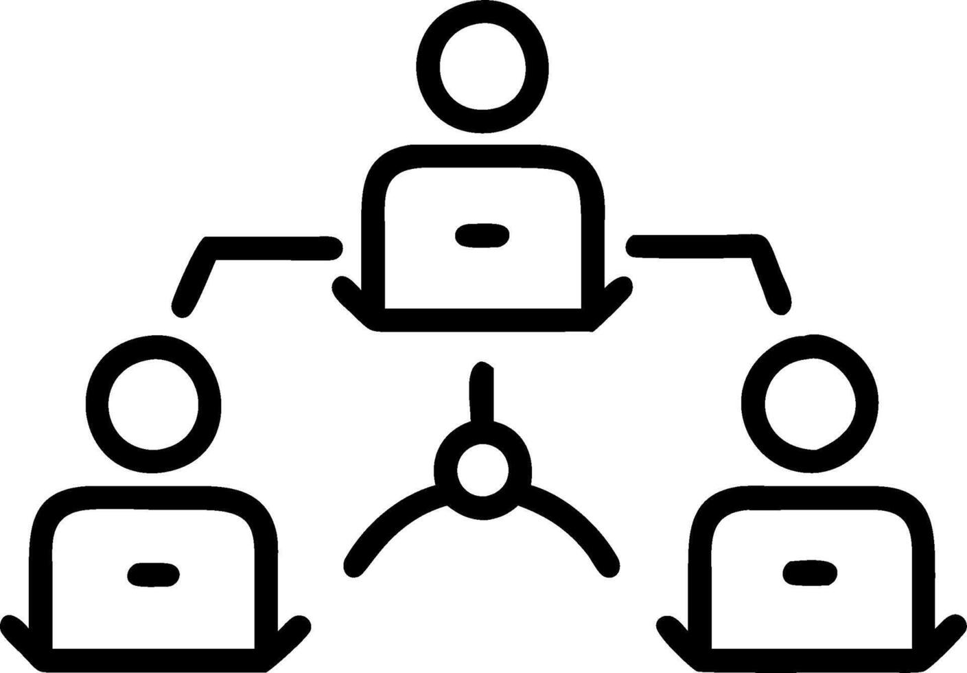 minimalize as Business team collaborating on a marketing strategy concept as A illustration of a business team collaborating on a marketing strategy using digital vector