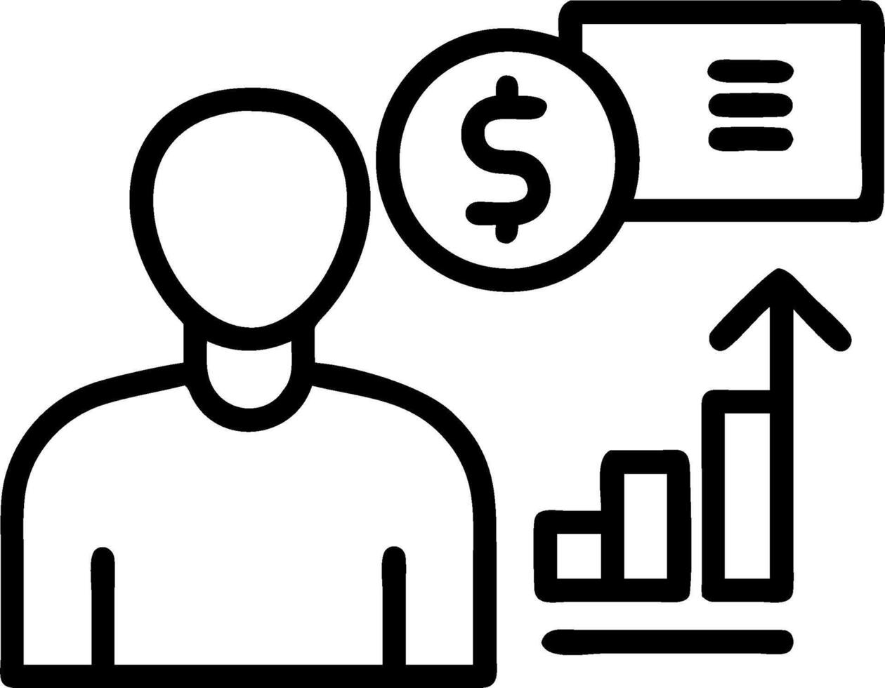 minimalize as Financial consultant advising clients on investment strategies concept as A illustration of a financial consultant in a modern office advising client vector