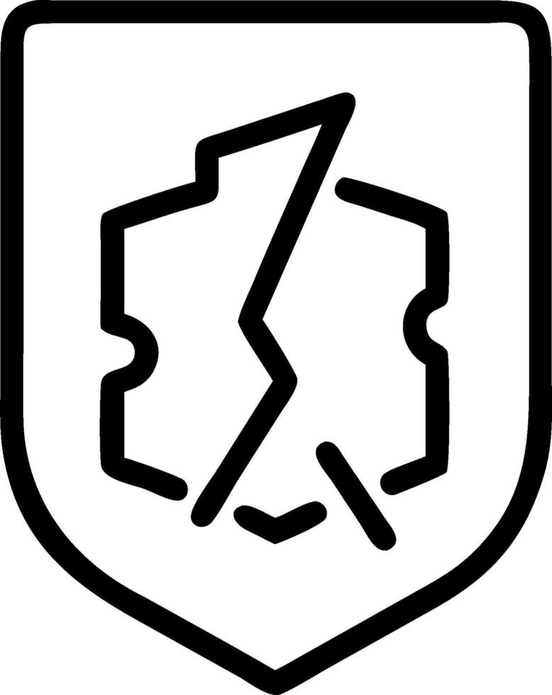 as Security breach icon with a broken shield concept as illustration of a security breach icon with a broken shield representing a systems vulnerability to cyber a vector