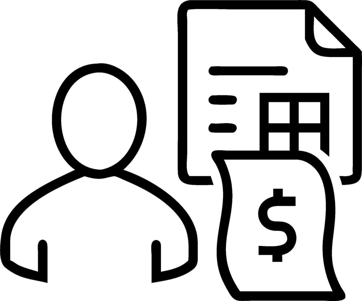 Accountant with Ledger and Reports in Whimsical Office concept as Long shot of an accountant with a ledger and reports in a whimsical office. The setting include vector