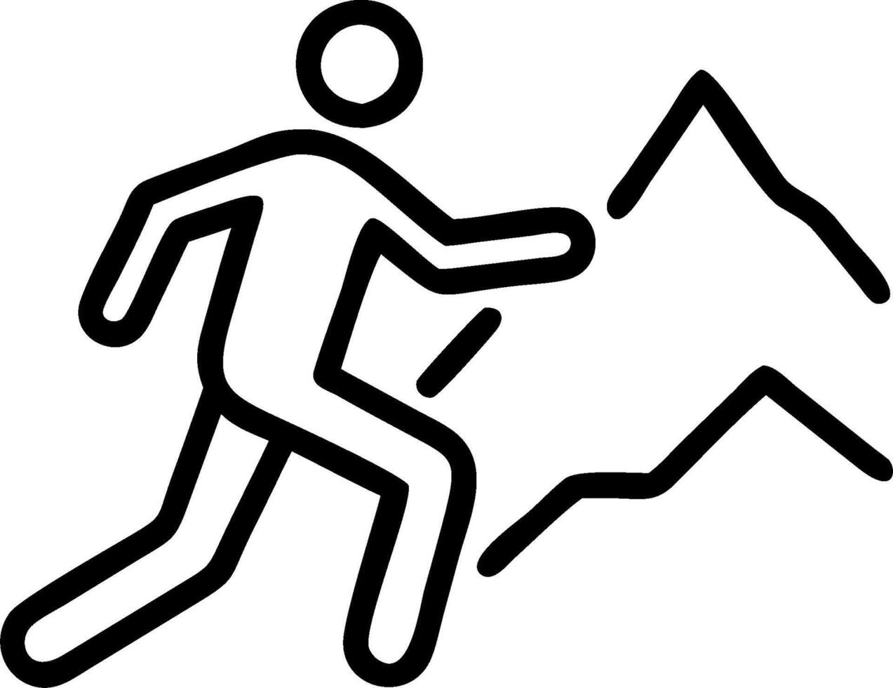 Alpine Meadows Trail Running concept as Trail runners challenge themselves in the vast and open Alpine meadows enjoying the natural terrain and scenery. in Photo vector