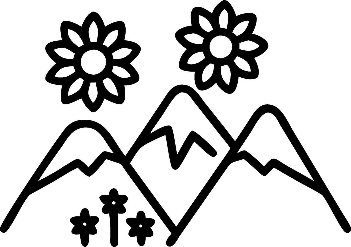 Alpine Wildflowers concept as Alpine wildflowers bloom brilliantly against a backdrop of rugged mountains offering a stunning contrast. in Photo Stock Concept vector