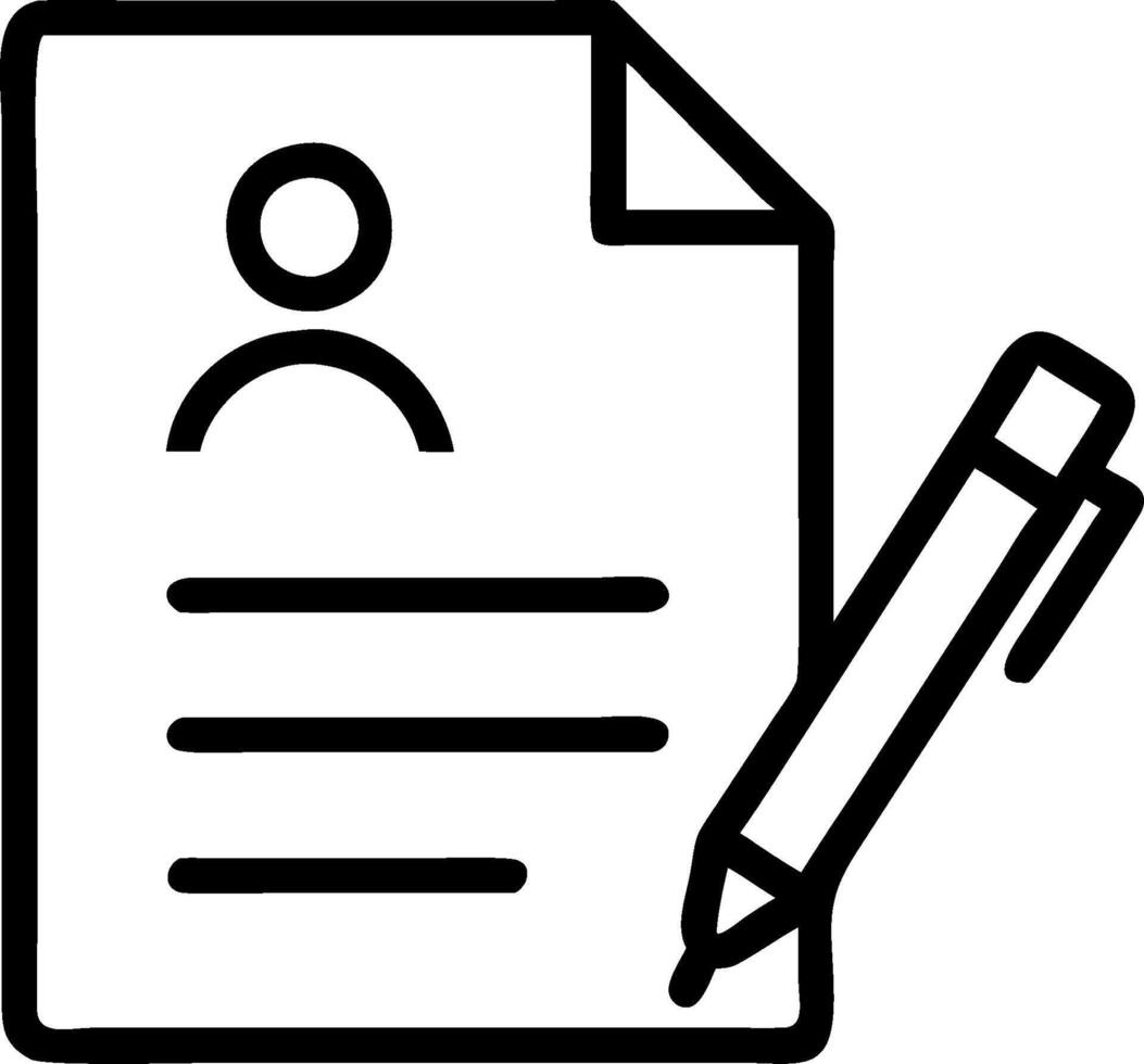 Application form and pen icon with copy space for social media posts concept as An illustrative application form and pen icon with copy space tailored for social vector