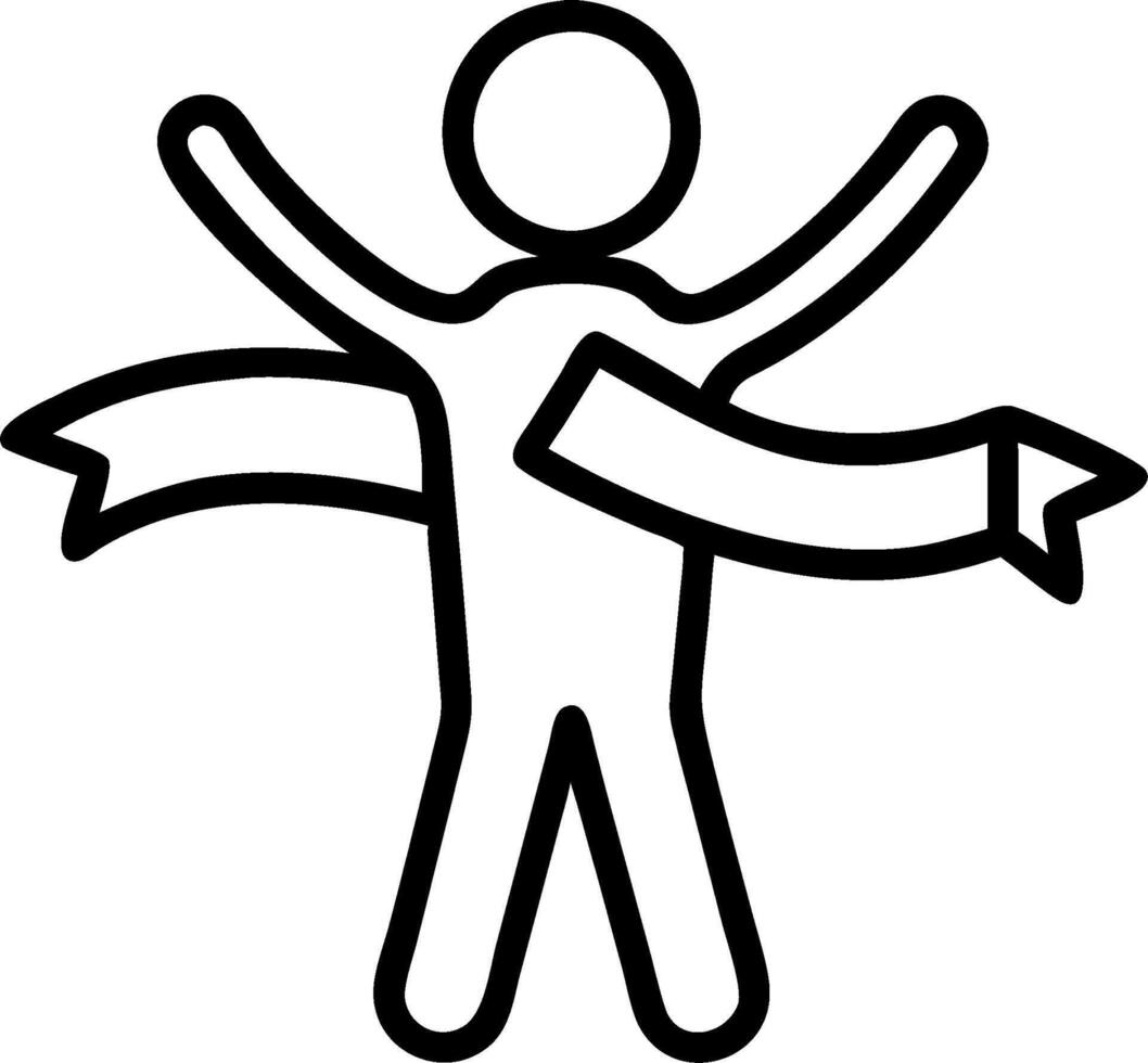 Athlete with a finish line banner and a gold medal representing dreams of athletic success with room for writing. concept as An athlete holding a finish line ban vector