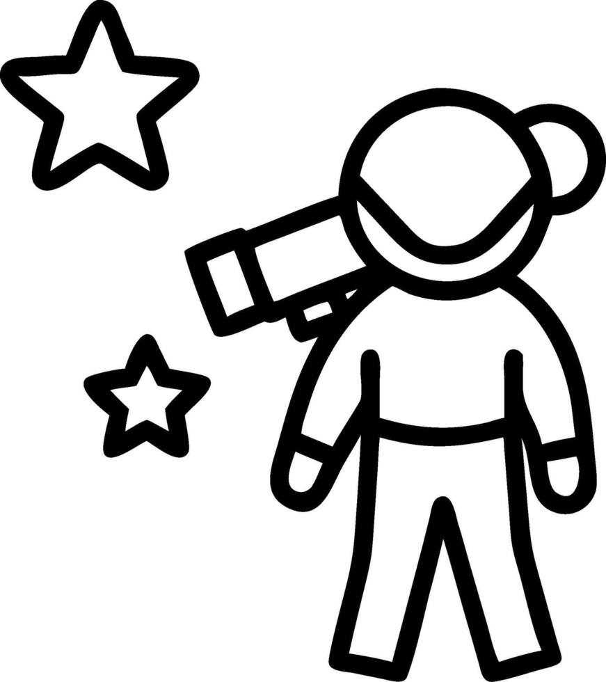 Astronaut with a telescope and a star map representing exploration and discovery with space for text. concept as An astronaut holding a telescope and a star map vector