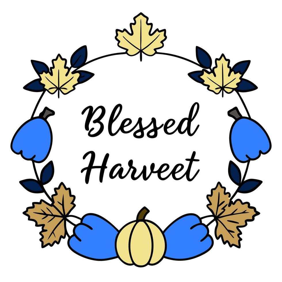 Autumn Garland Border with Gourds and Give Thanks Wording concept as A beautifully designed border frame featuring an autumn garland made of gourds leaves and be vector