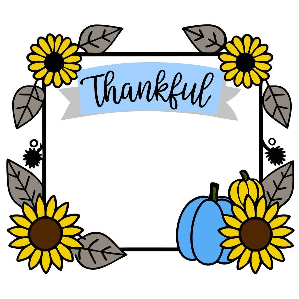 Autumn Harvest Border with Apples and Thankful Grateful Wording concept as A beautifully illustrated border frame featuring apples pumpkins and autumn leaves s vector