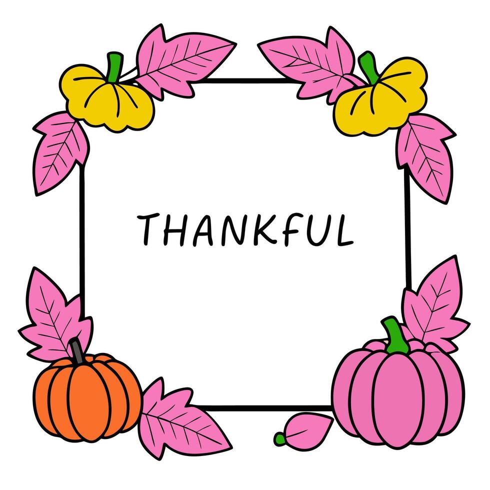 Autumn Leaves Border with Pumpkins and Fall Blessings Wording concept as A beautifully designed border frame featuring a variety of autumn leaves and pumpkins. T vector