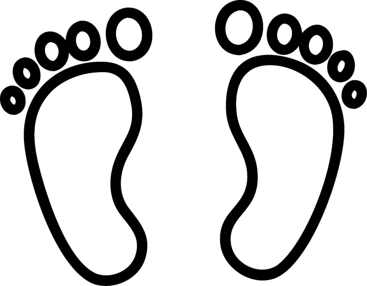 Baby footprint icon with copy space on a white background concept as A image of baby footprints with generous copy space on a white background ideal for n vector