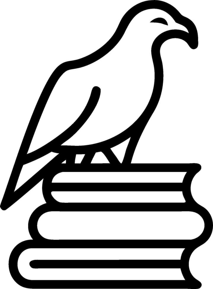 Bald eagle and a stack of books symbolizing knowledge and freedom with ample space for text. concept as A bald eagle perched on a stack of books representing the vector