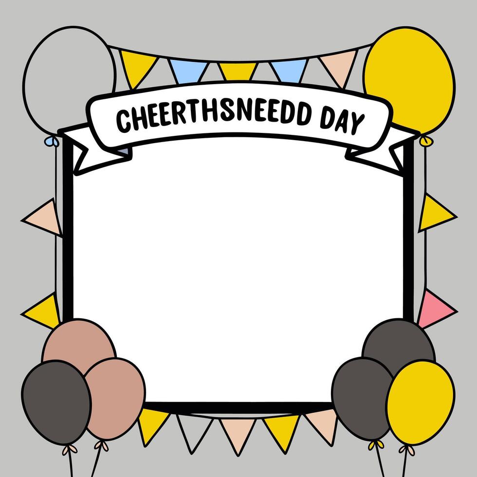 Balloons and Streamers Border with Celebrating Friendship Wording concept as A festive border frame featuring balloons and streamers symbolizing the joy and cele vector