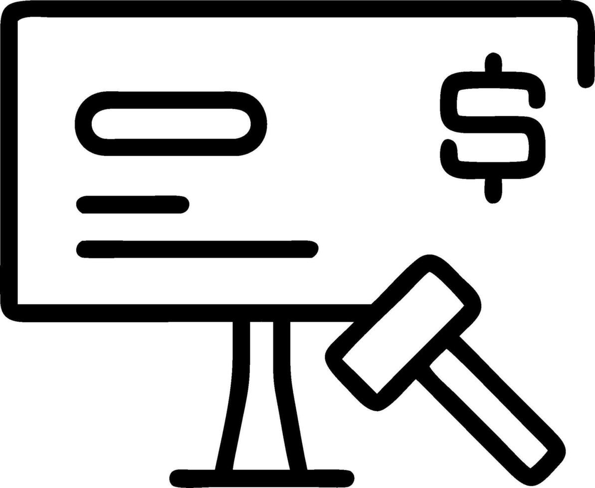 Bidding icon with space for text and graphics on a blue background concept as A modern bidding icon design featuring space for both text and graphics on a blue b vector