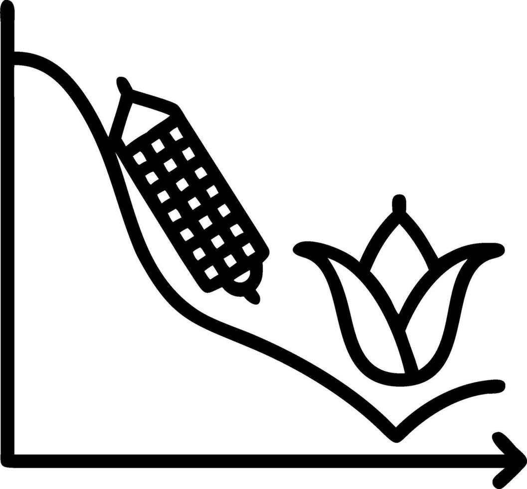 Blackboard with Corn Cob and Upward Curve concept as A blackboard featuring a corn cob and an upward curve set against a whimsical background offering ample spac vector