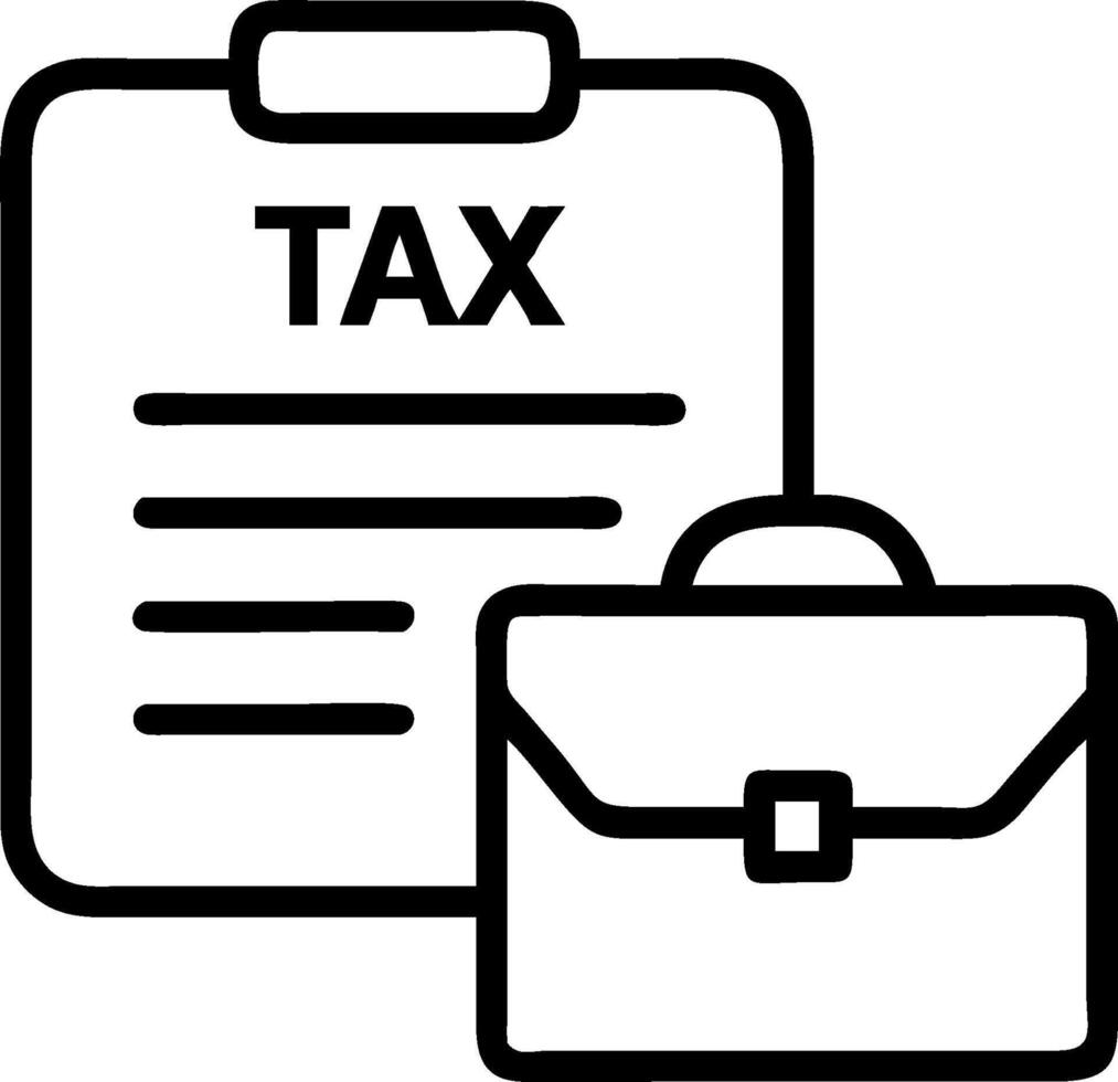 Briefcase and tax document icon with copy space for tax tools concept as A tax tools oriented briefcase and tax document icon with ample copy space ideal for vis vector