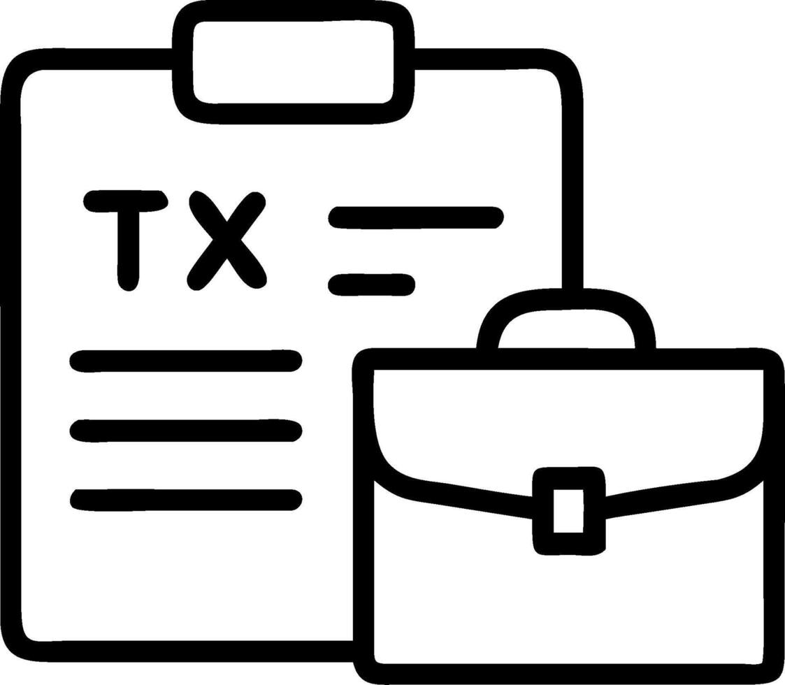 Briefcase and tax form icon with blank area for personalized messages concept as A customizable briefcase and tax form icon featuring a blank area for adding per vector