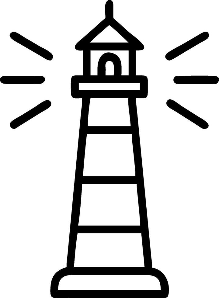 Bright Lighthouse Among Dark Lighthouses concept as A single bright lighthouse stands out among numerous dark lighthouses in a whimsical background offering ampl vector