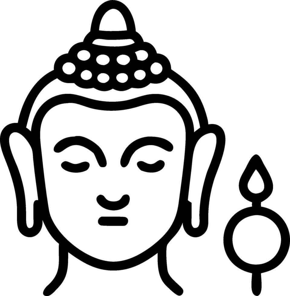 Buddha face and prayer wheel icon with copy space for social media posts concept as An illustrative Buddha face and prayer wheel icon with copy space tailored fo vector