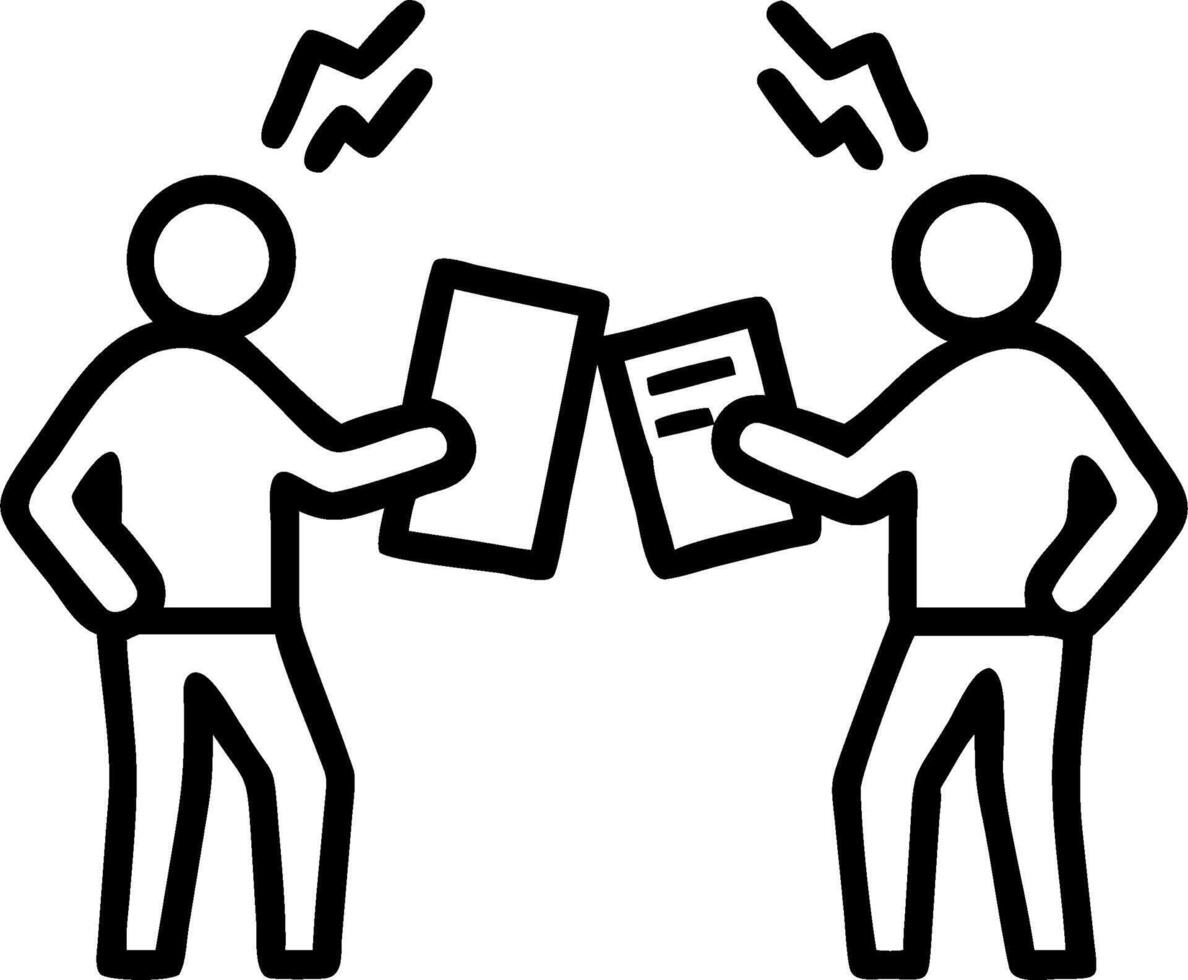 Business partners arguing in an office looking frustrated and angry concept as Two business partners standing in an office arguing intensely with frustrated and vector