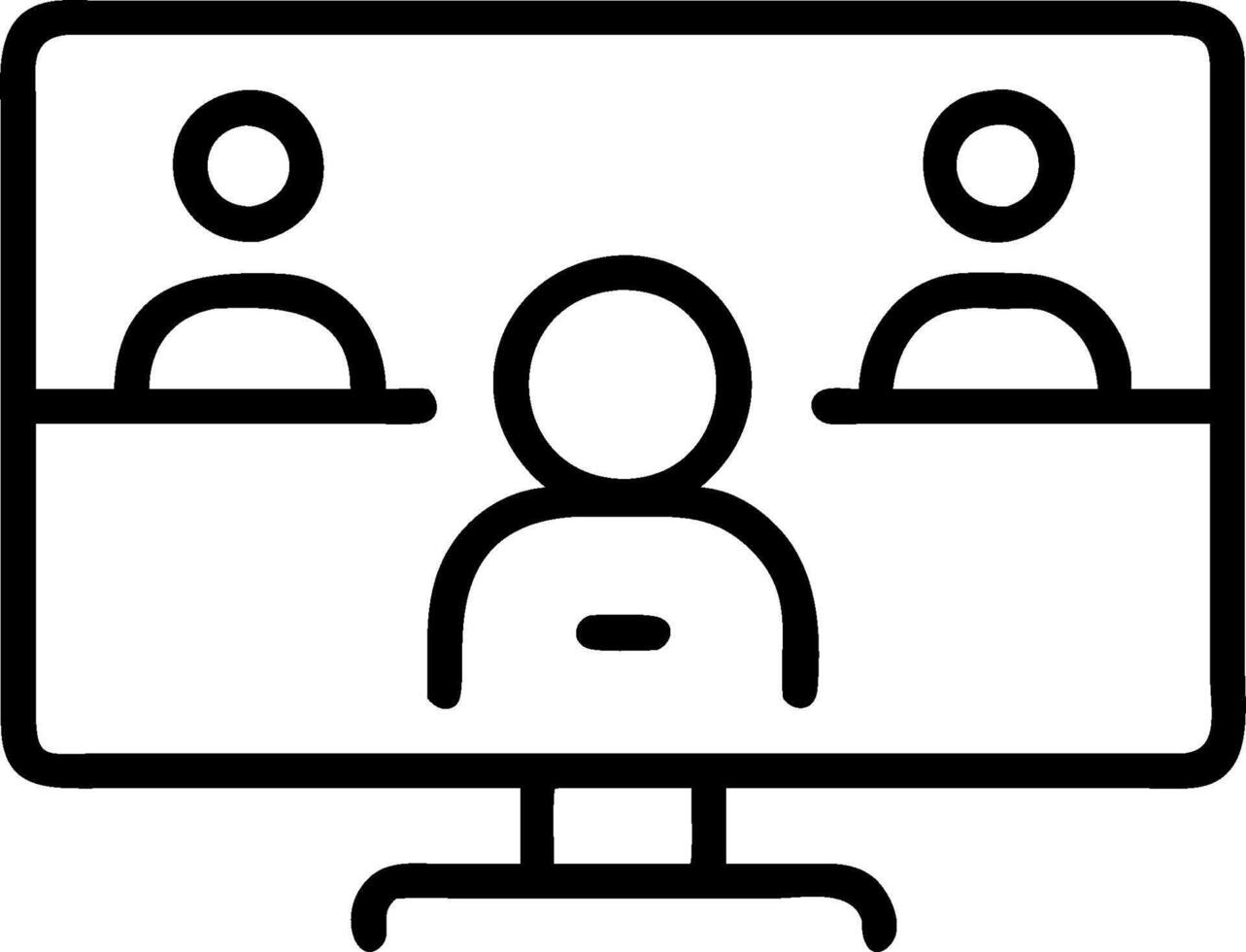Business team having a meeting in a modern office concept as A illustration of a business team having a meeting in a modern office using a 3 color tone to vector