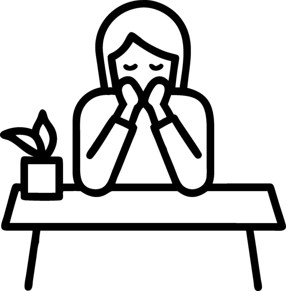 Businesswoman crying at her desk tissues around looking defeated concept as A businesswoman sitting at her desk crying with tissues around her looking defeated a vector