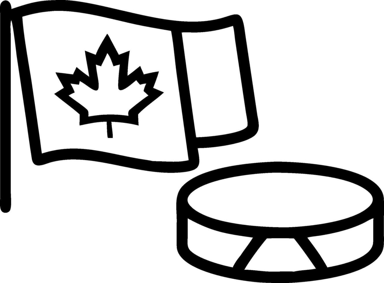 Canadian flag and an ice skate symbolizing winter sports with ample space for text. concept as A Canadian flag next to an ice skate representing the excitement o vector