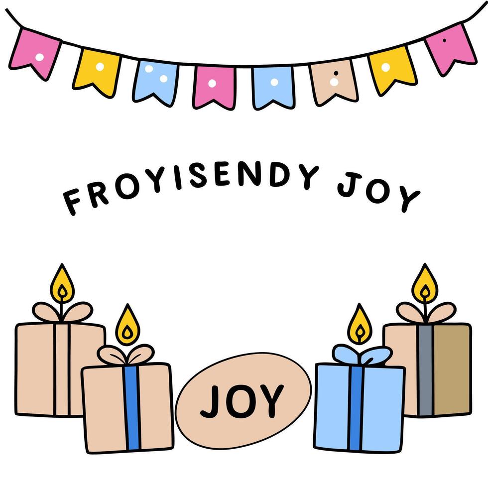 Candles and Gifts Border with Friendship Day Joy Wording concept as A delightful border frame featuring candles and gifts symbolizing the warmth and generosity o vector
