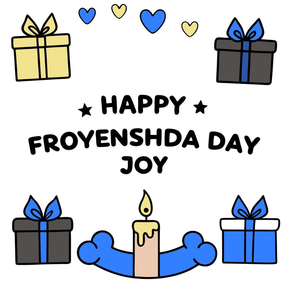 Candles and Gifts Border with Friendship Day Joy Wording concept as A delightful border frame featuring candles and gifts symbolizing the warmth and generosity o vector
