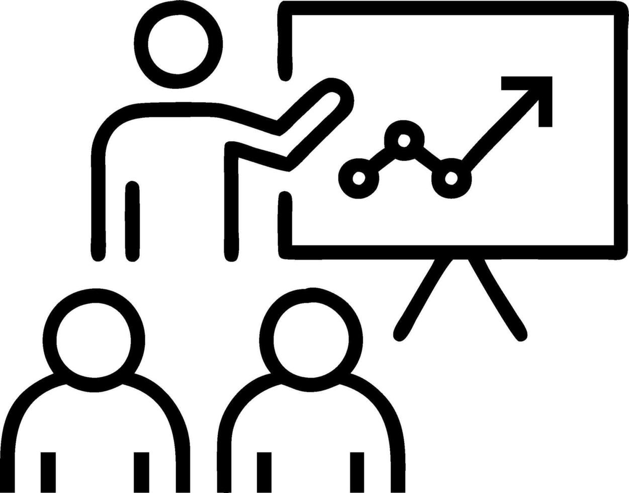CFO leading a discussion on stock valuation methods concept as A CFO in a conference room leading a discussion on stock valuation methods using a whiteboard and vector