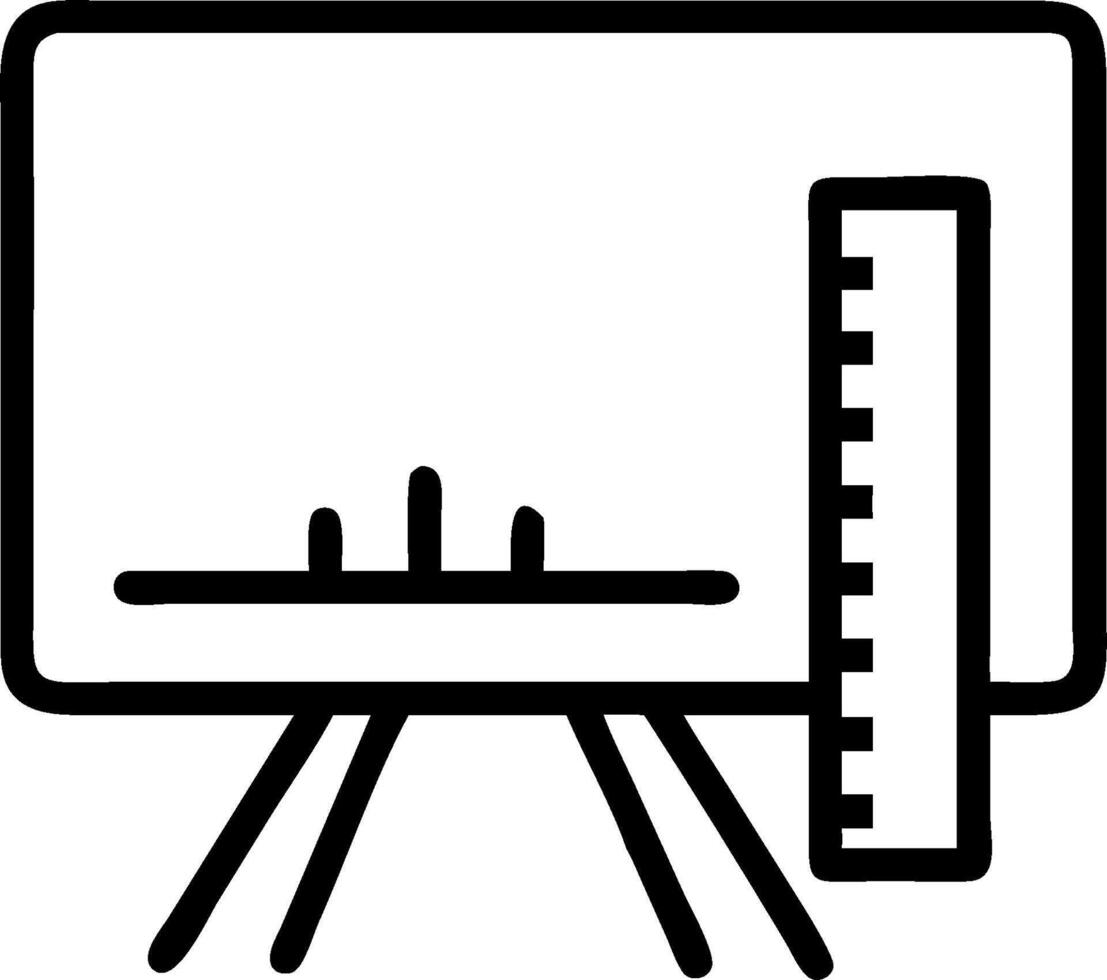 Chalkboard and Ruler concept as An icon of a chalkboard and a ruler set against a clean background offering ample space for text or graphics symbolizing the foun vector