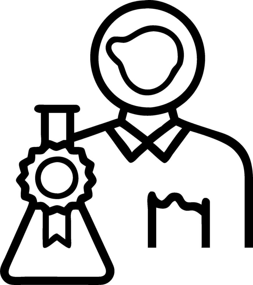 Chemical Lab Technician with ISO Badge and Chemical Samples concept as A chemical lab technician holding an ISO badge and chemical samples set against a dreamy b vector