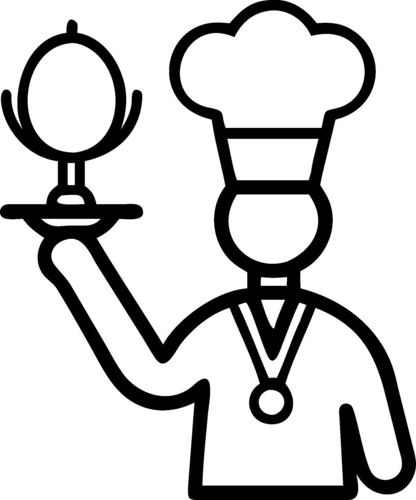 Chef with a gold medal and a dish symbolizing culinary excellence with blank space. concept as A chef holding a gold medal and presenting a dish representing cul vector