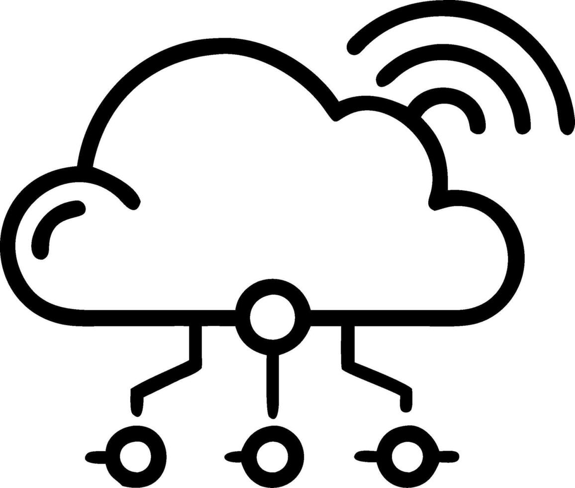 Cloud computing and remote work solutions with connectivity symbols concept as illustration of cloud computing and remote work solutions featuring connect vector