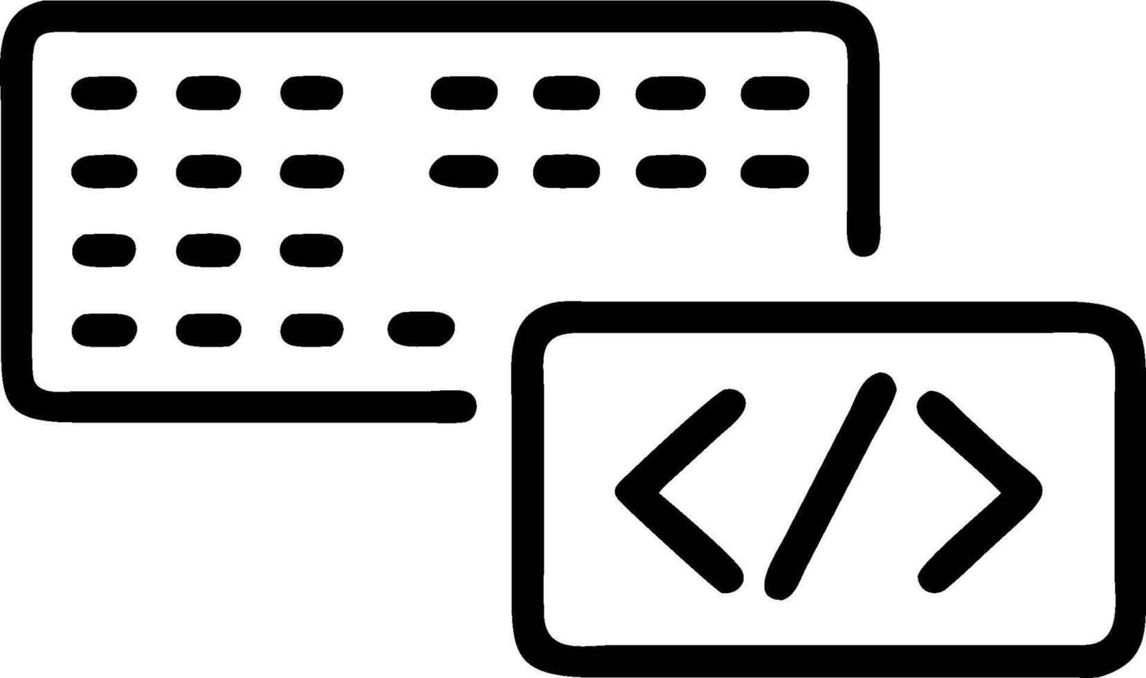 Code editor and keyboard symbol with copy space for promotional materials concept as An artistic rendering of a code editor and a keyboard symbol with generous c vector