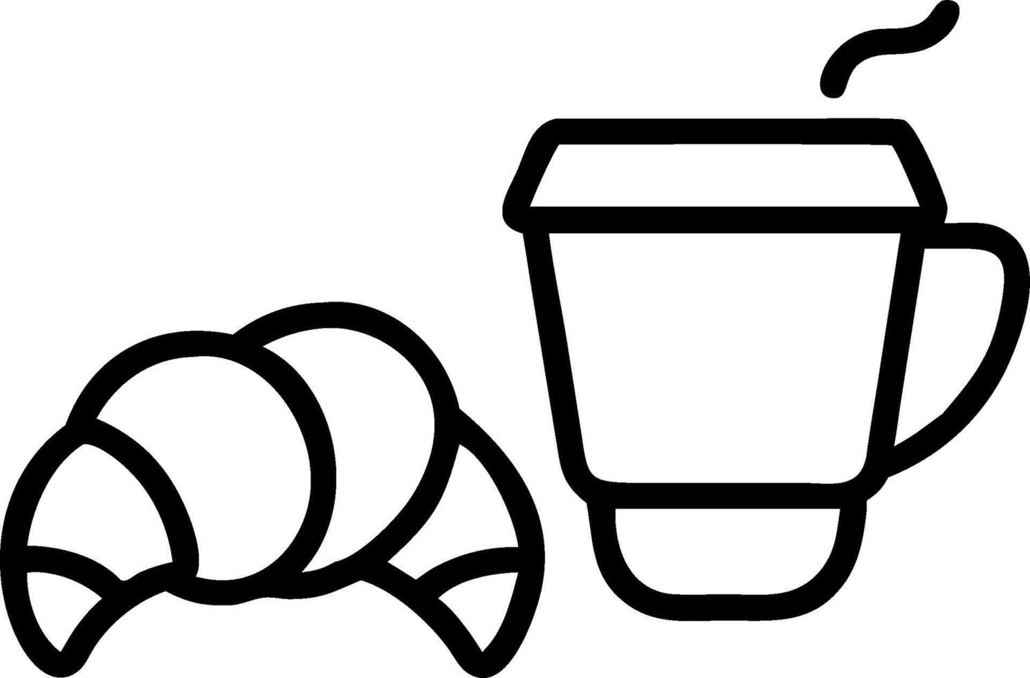 Coffee cup and a croissant symbolizing cafe culture with ample space for text. concept as A coffee cup and a croissant representing the essence of cafe culture a vector