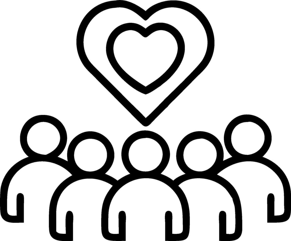 Community Organizer with People and Heart concept as An image of a community organizer with a group of people and heart symbol set against a whimsical background vector