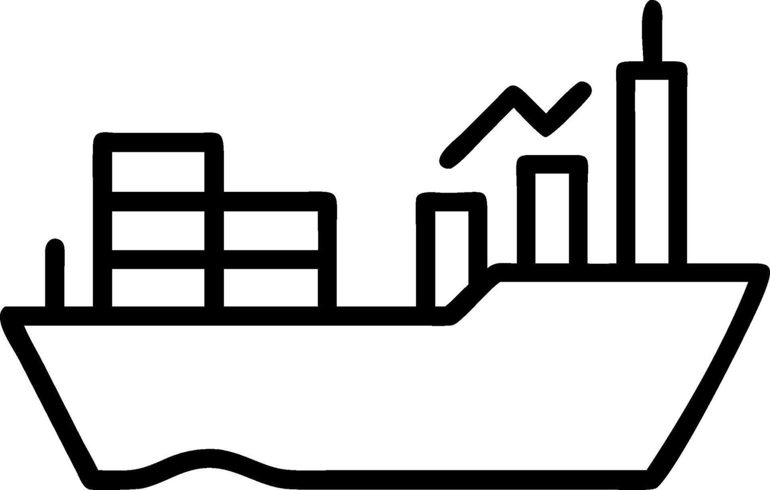 Container ship and a budget analysis chart symbolizing shipping cost analysis in double exposure with copy space. concept as A container ship blended with a budg vector