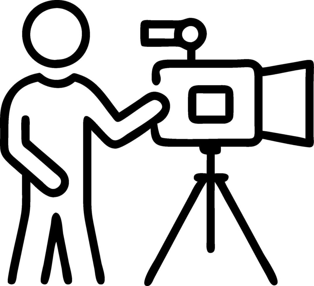 Content creator filming a tutorial for social media concept as A content creator in a studio filming a tutorial for social media using a camera and m vector