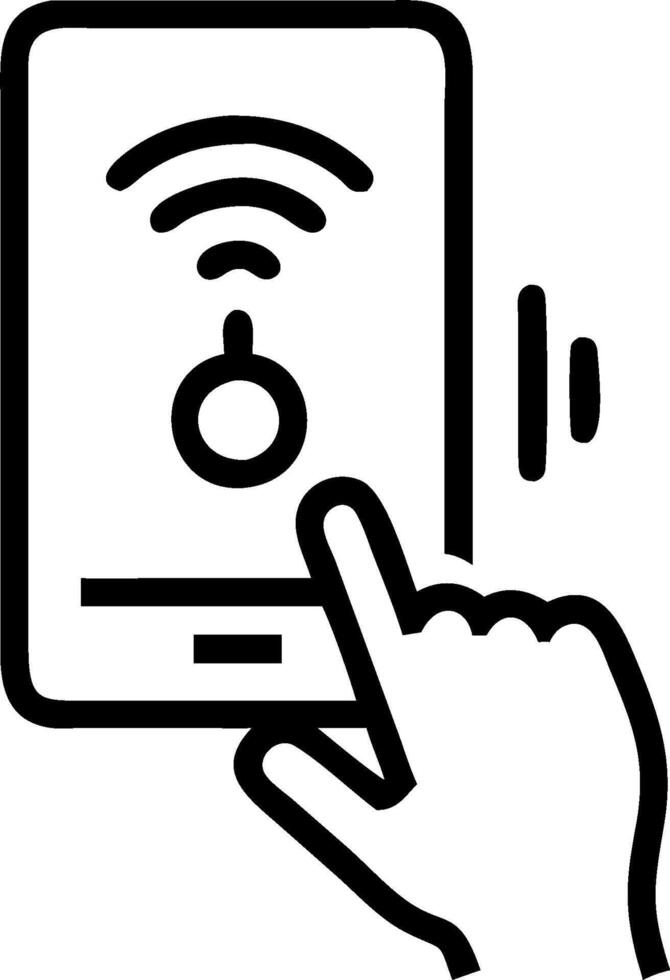Controlling Home with Smartphone concept as A person uses a smartphone app to control lighting and temperature in their home. in Photo Stock Concept vector
