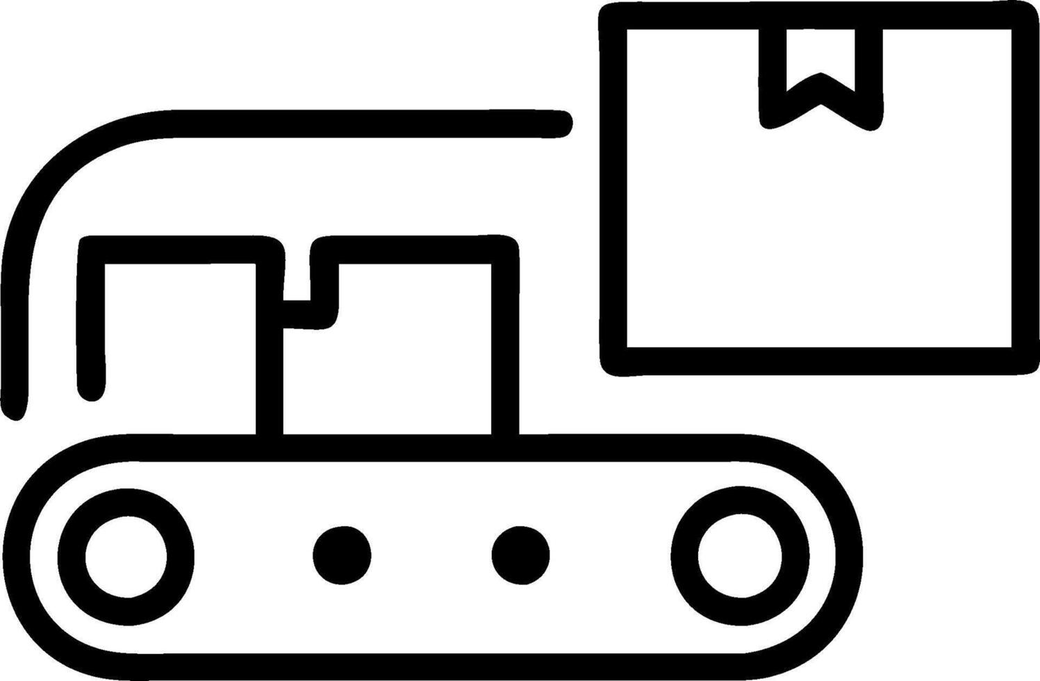 Conveyor belt and a logistics interface symbolizing warehouse workflow optimization in double exposure with copy space. concept as A conveyor belt blended with a vector