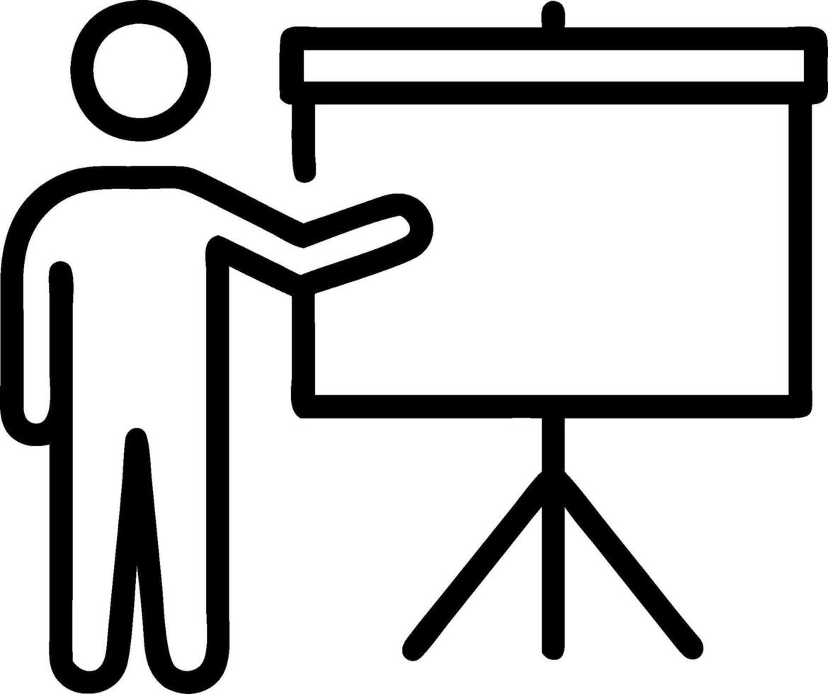 Corporate Executive with Presentation and Projector concept as An image of a corporate executive with a presentation and projector set against a dreamy backgroun vector