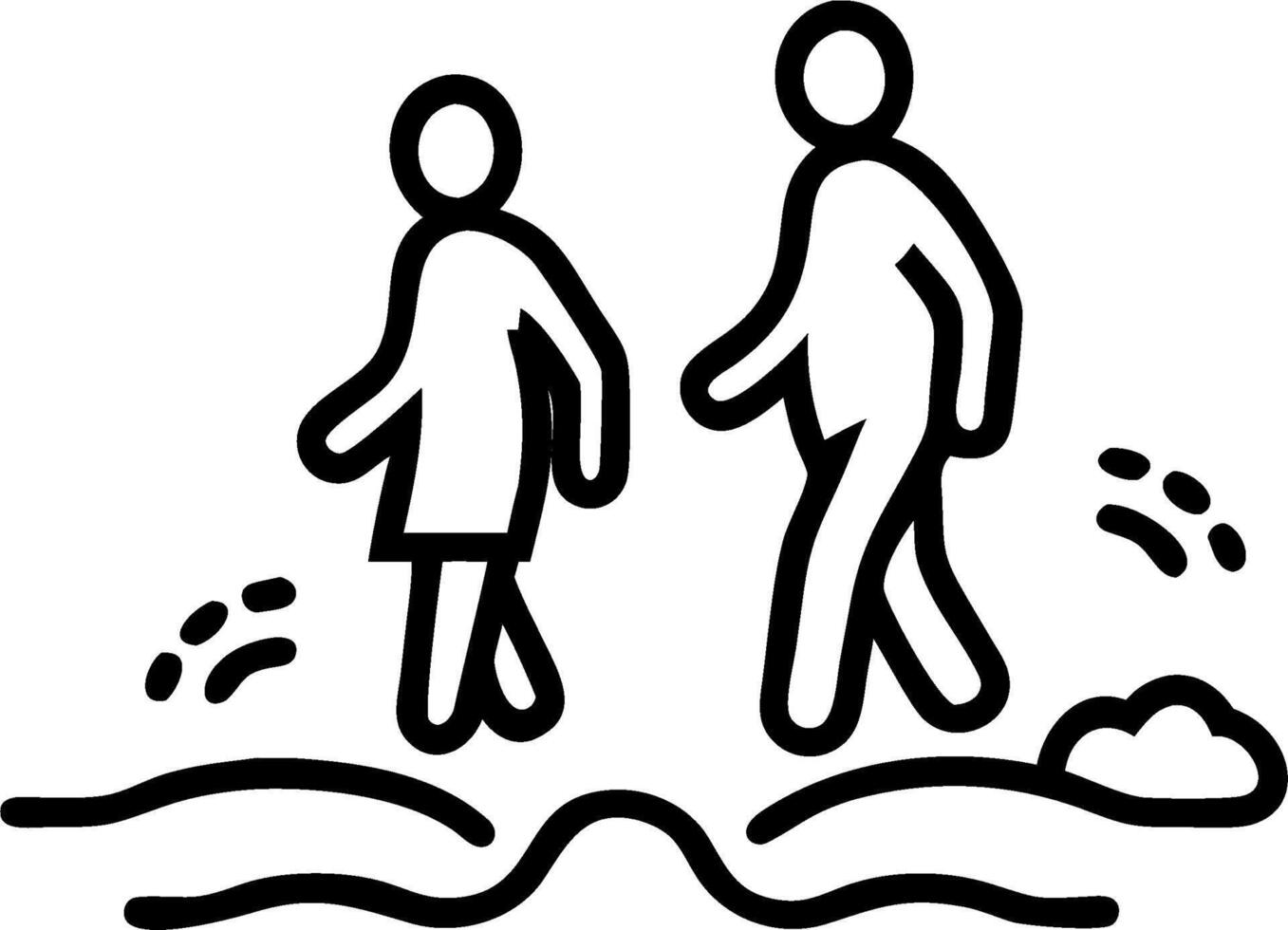 Couples Night Walk on Bioluminescent Beach concept as Couples take a romantic night walk on a beach with their footsteps glowing in bioluminescent algae. in Phot vector
