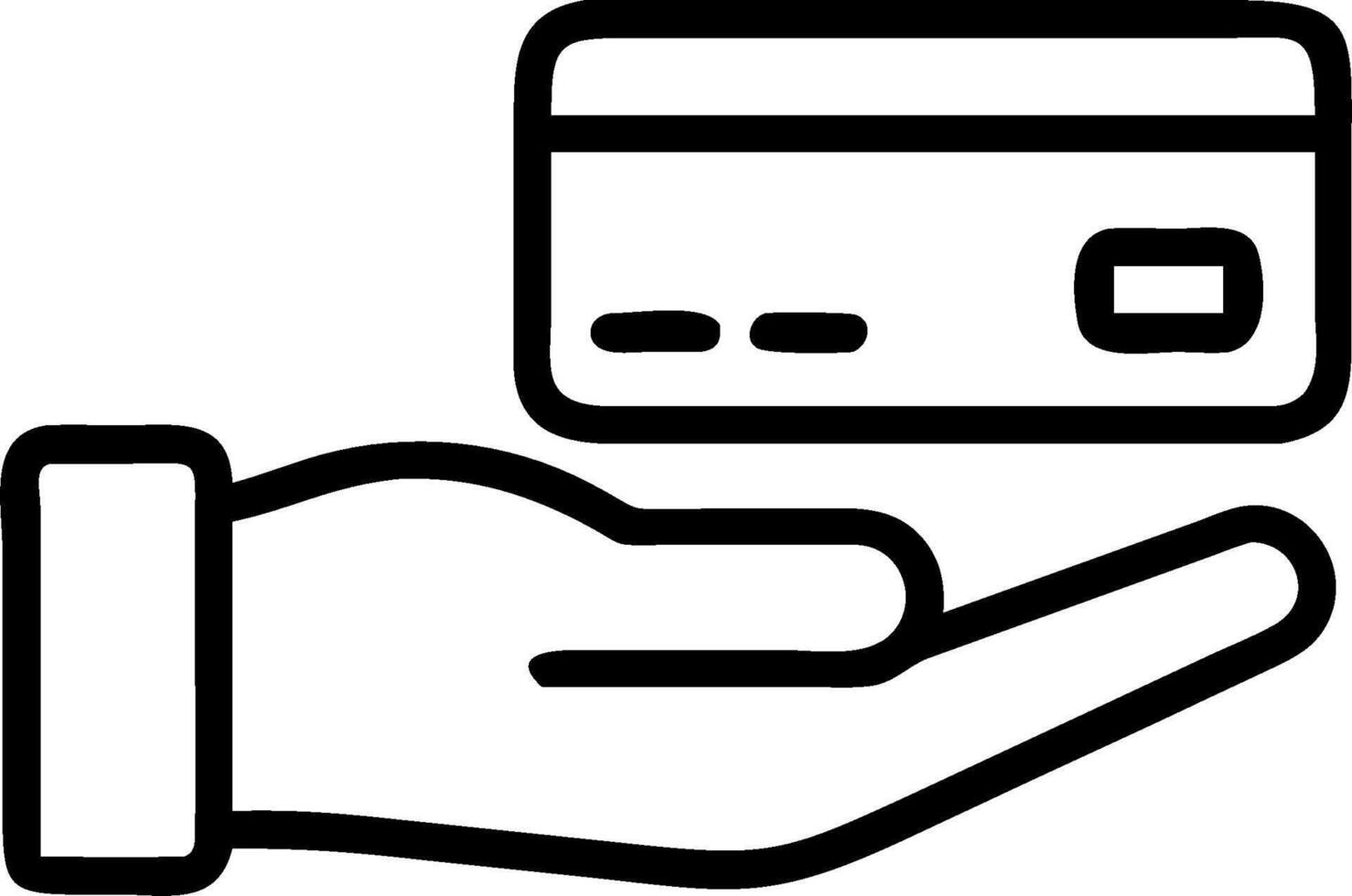 Credit Card and Hand concept as Hand presenting a credit card in front of a blurred background with copy space. in Photo Stock Concept vector