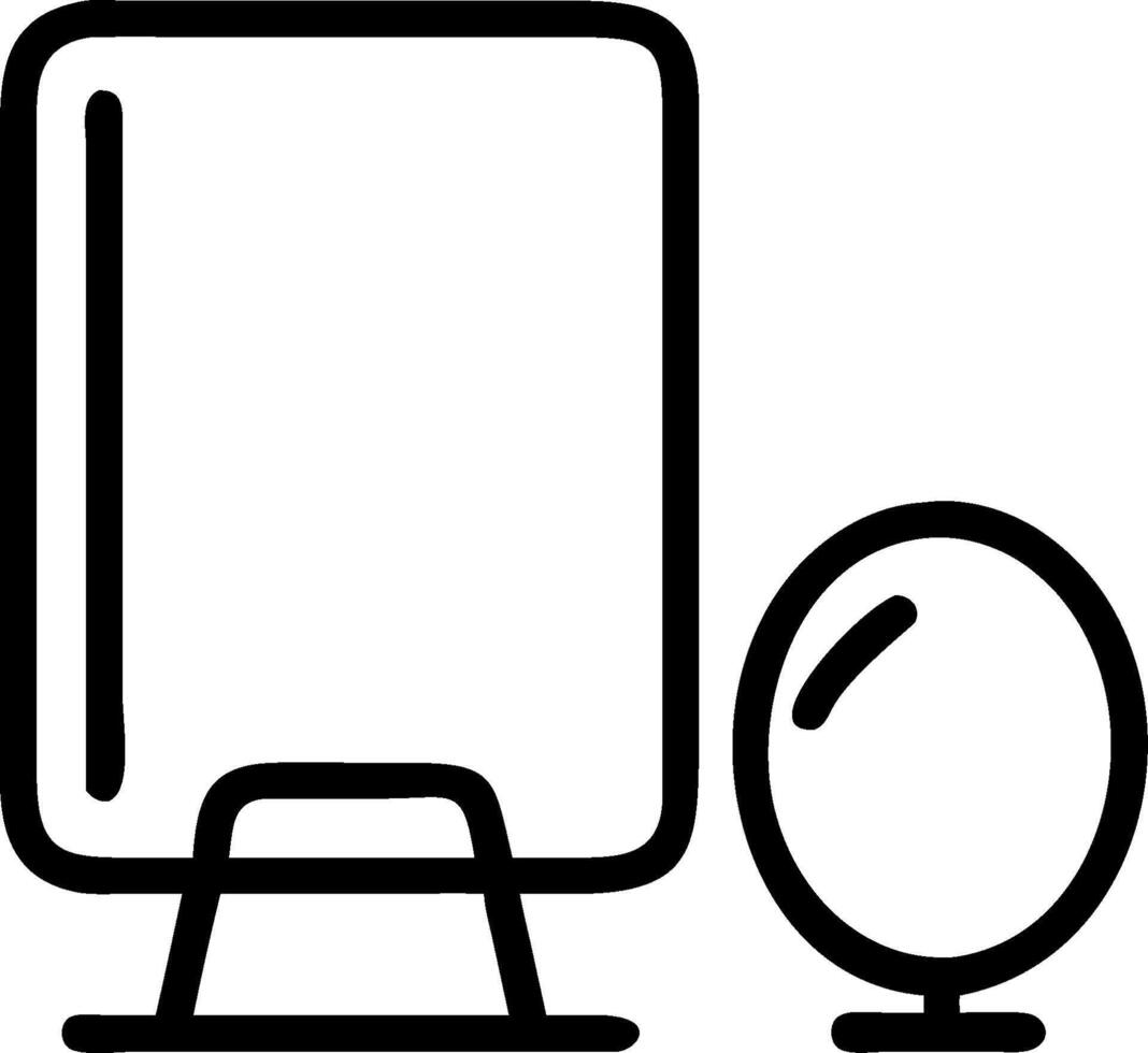 Desk mirror and a stress ball symbolizing self care and stress relief with ample space for text. concept as A desk mirror and a stress ball representing the impo vector