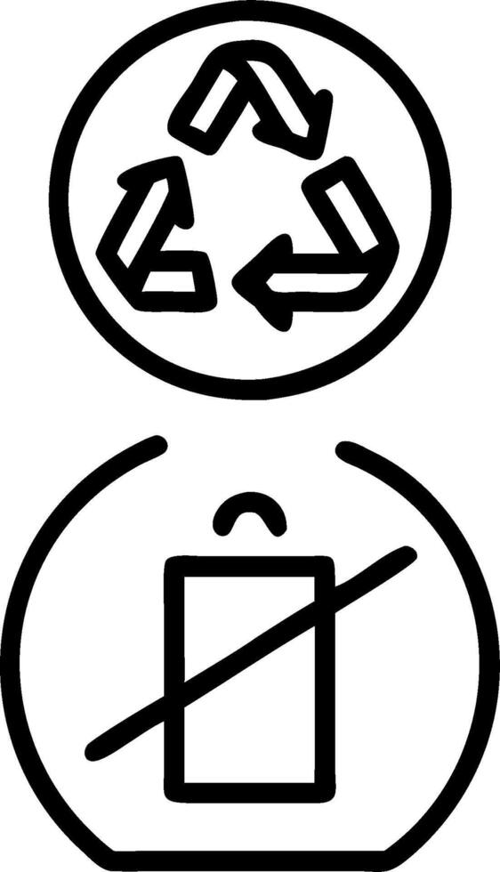 Do not litter sign and a recycling symbol symbolizing waste management dos and donts with ample space for text. concept as A do not litter sign and a recycling s vector